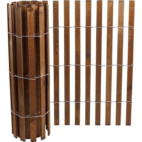 Cloture Ganivelle Bogateco Bois Brun foncé 100x300 cm Ecart 4-5 (1/5)