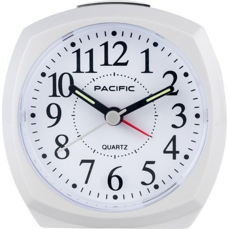 Reloj despertador de cuarzo 6102 blanco Pacífico