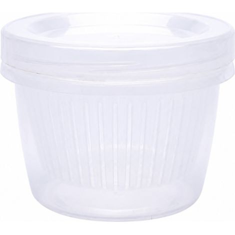 Boîte hermétique pour égoutter l'ail, récipient rond pour gingembre et oignons verts, rangement de cuisine transparent (1/4)