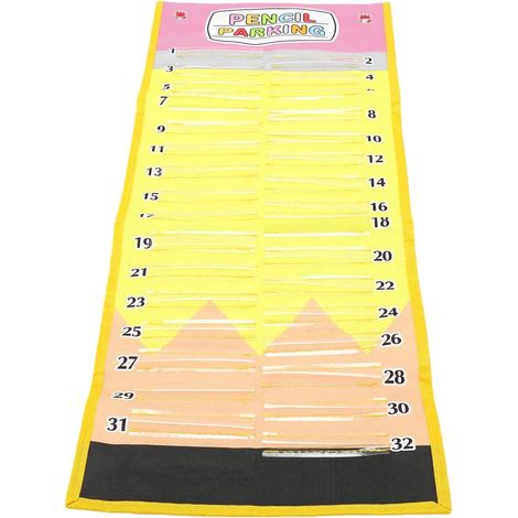 32-Slot Wall-Mounted Pencil Holder, Wall-Mounted Storage for Pens and (1/5)