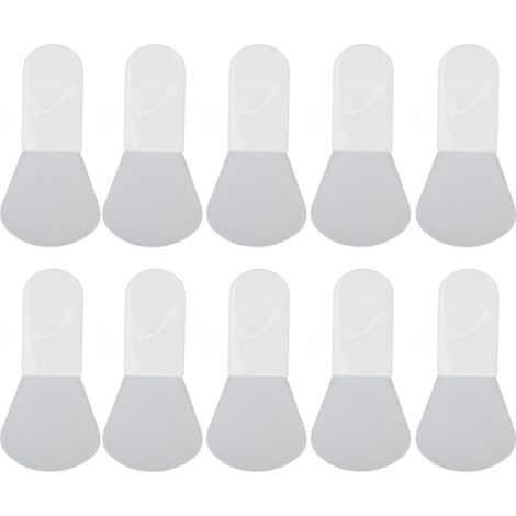 10 Pinceaux à Masque Silicone, Applicateur Visage Mini avec Poignée Courte, Outil Beauté Portable pour Soins Visage, Type Éventail Blanc (1/5)