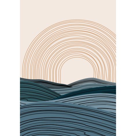 Papier peint panoramique - Paysage Boho - 130 cm x 184 cm (1/2)