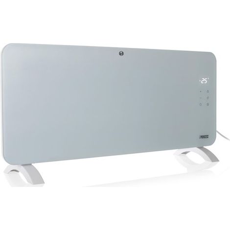 Princess Riscaldatore elettrico connesso - Riscaldamento a convezione - Controllo manuale, tramite app o vocale - App gratuita - Pannello in vetro - 2000W - Bianco - 348201 (1/2)