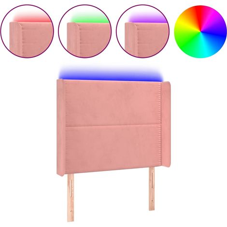 Maison Exclusive - Cabecero con LED de terciopelo rosa 103x16x118 (1/5)
