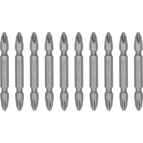 Tournevis Bits 65mm PH2 Magnétique Embout Cruciforme Double Tête S2 Sablé (1/5)
