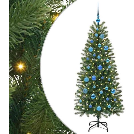 Sapin de Noël  Arbre de Noël artificiel avec 150 LED Vert 150 cm PE et PVC (1/5)