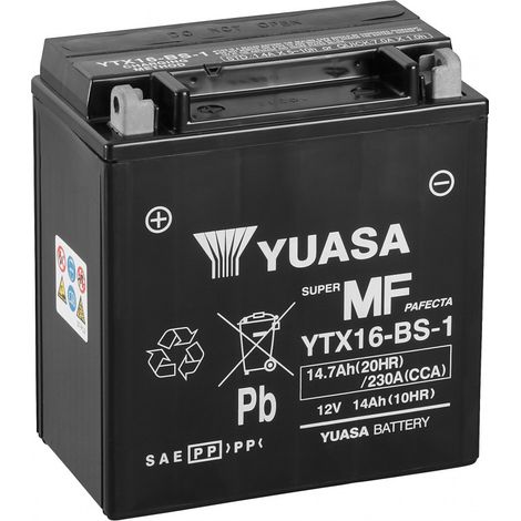 Batterie moto YUASA YTX16-BS-1 12V 14.7AH 230A (1/3)