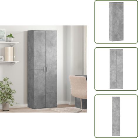 Holzwerkstoff Regal - vidaXL Highboard Betongrau 60x35x180 cm Holzwerkstoff - Hochregal (1/5)