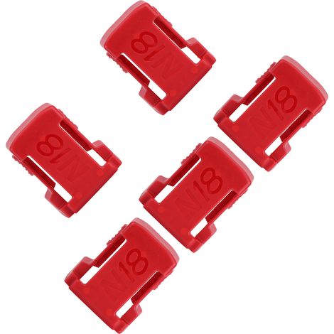 Lot de 5 supports de rangement pour piles Milwaukee M18 18V (rouge) (1/5)