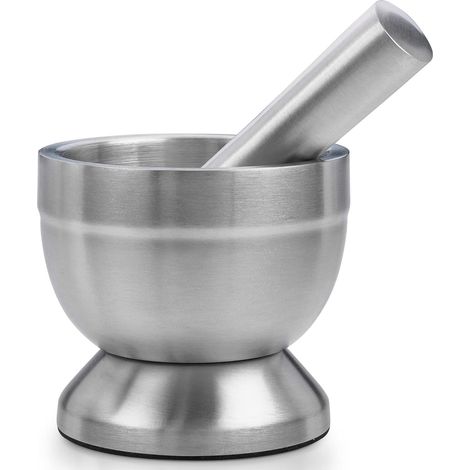 Set di mortaio e pestello in acciaio inox 304 per tritare pillole (1/5)
