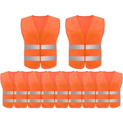 Gilet de Sécurité, Orange Gilet de Sécurité Réfléchissant, Gilet De Sécurité Haute Visibilité, Gilet Réfléchissant, Gilet Réfléchissant de Voiture, pour Conducteurs Travailleurs Unisexe (1/5)