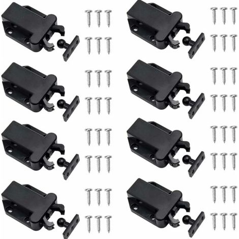 Lntyq 8 Pièces Loquets à Libération Tactile, Loqueteau Pousse Lache Loquets de Porte Non Magnétiques pour Placard Meubles Porte (1/5)