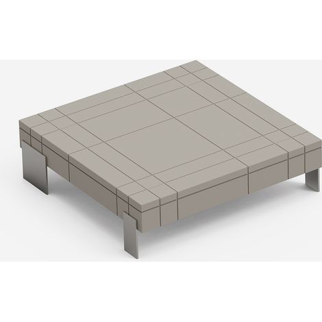 Tavolino basso da salotto indoor outdoor in polietilene e acciaio Rhor - Beige