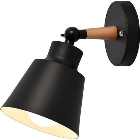 Creative Wall Lamp Modern Wall Lamp Simple Wall Sconce E27 Base Nordic Art Deco Style for Bedroom, Living Room, Children's Room, Restaurant, Corridor, Stairs,Black (1/3)
