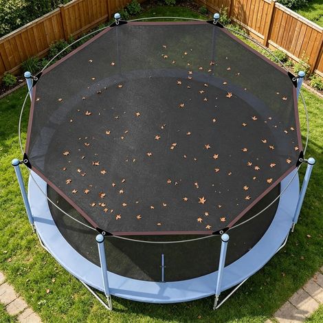 Générique Housse D'ombrage de Trampoline Ø 365cm Toit Pare S oleil pour Trampoline 8 Barres, Anti UV, imperméable & Anti poussière Accessoires Trampolin, Facile à Installer (1/5)