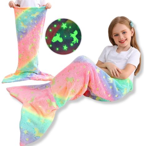 MANTA INFANTIL CON DISE脩O DE COLA DE SIRENA [M-KOC1]