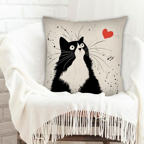 Housse de coussin carréedéhoussable pour mariage, anniversaire, la Saint-Valentin, la Fête des Mères et des Pères
