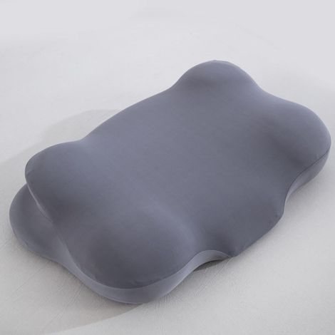Oreiller cervical en mousse à mémoire de forme, spécialement conçu pour le sommeil sur le côté, double hauteur, conception ergonomique, adapté aux positions sur le dos et sur le ventre, gris (1/4)