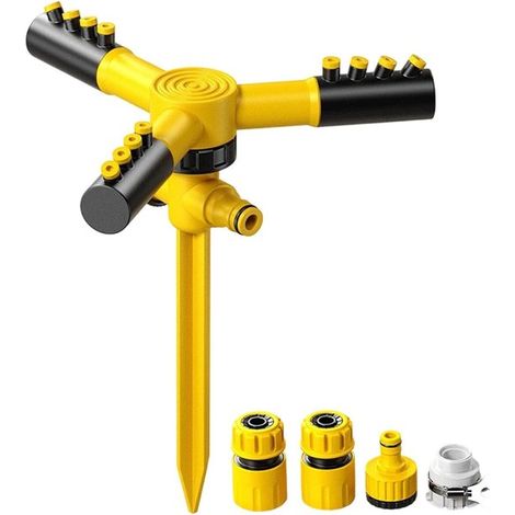 Aspersor para césped - Aspersor para jardín - Riego automático - Distribución uniforme de la humedad - Gran superficie - Verde (1/5)