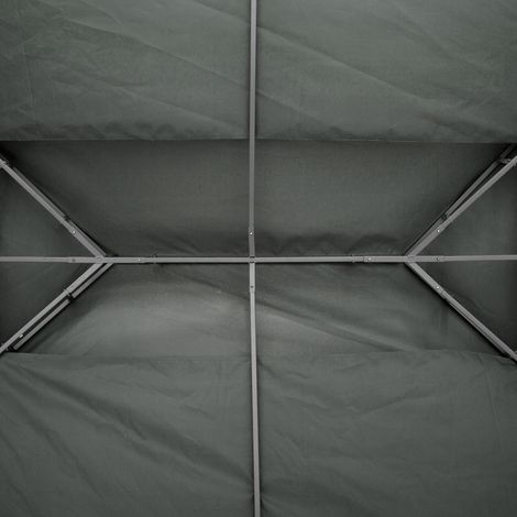 Bâche tonnelle 3x4 m double épaisseur gris anthracite, avec attaches de fixation et 10 aérations pour écoulement.