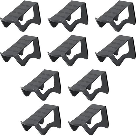 Organisateur de fentes pour chaussures, 10 pièces, gain de place, antidérapant, empileur réutilisable à Double couche pour placard, entrée (1/5)