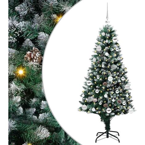 Artificial Christmas Tree with 150 LEDs with Stand Green 150 cm vidaXL (1/5)