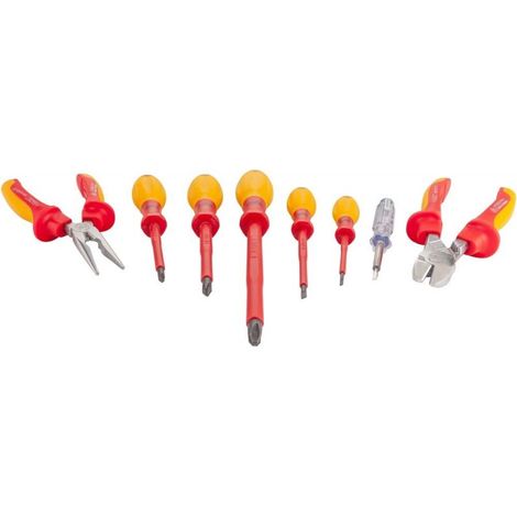 Jeu d'outils pour électricien 1802VDE/8 profil fendu, profil fendu transversal PH HAZET