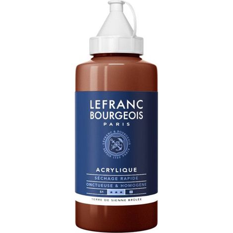 Peinture acrylique - Terre sienne brûlée - 481 - Fine - Lefranc Bourgeois - Bidon 750ml (1/2)