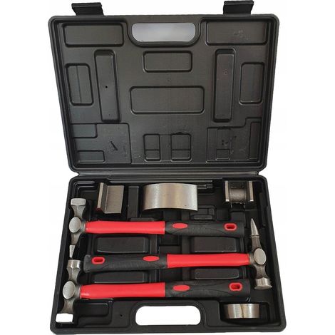 SILVERTOOLS S11020 Blechbearbeitungsset, Hämmer und Ambosse, 7-teilig.