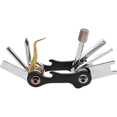 Clé multifonction de poche, 9-en-1, inox 420/laiton, clé hex (1/5)