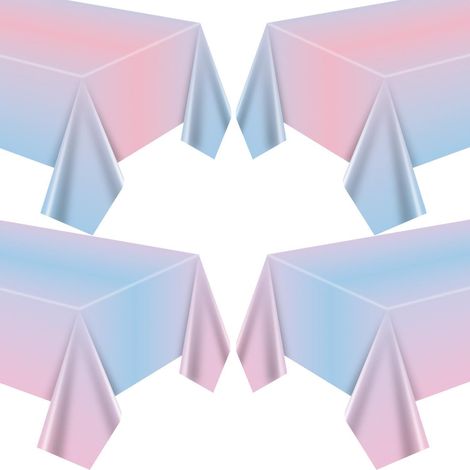 Nappe pour Gender Reveal Party, lot de 4, couleurs pastel, rose & bleu