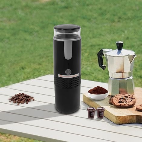 Tragbare Kaffeemaschine, 160 ml, für gemahlenen Kaffee und Kapseln, aufgeladen über USB-C, ideal für Reisen, Camping, Büro (1/5)