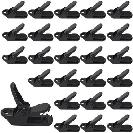 25 Pieces Tent Clips, Plastic Tarp Clip, Tent Tarp Clips Clamps, Awnings Tarp Clips for Outdoor Camping, Black (1/5)