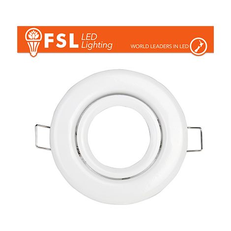 Portafaretto Downlight Circolare Orientabile GU10/MR16 Foro Ø70 mm Bianco