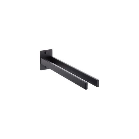 Porte-serviettes double en acier inoxydable, étagère de rangement pour salle de bain, noir (1/4)