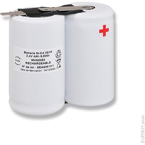 NX - Batterie eclairage secours 2x D HT 2S1P ST1 2.4V 4Ah (1/2)
