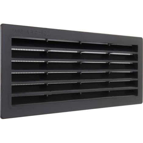 1 Lüftungsgitter – Schwarzer Kunststoff – Mit Insektenschutznetz – Für Bad und Küche – Schwarz – 25,4 x 10,8 cm (1/5)