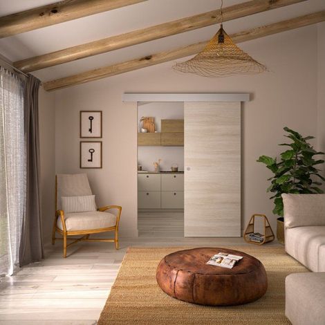 Panneau de porte coulissante OPTIMUM Chêne blond 930 mm x 204 cm
