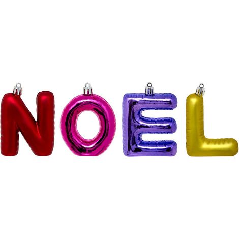 Lettera sdn plast x4 natale 8,5 cm - Feeric lights & christmas (1/5)