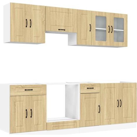 Maison Exclusive - Mueble cocina Kalmar roble sonoma 8 pzas mader