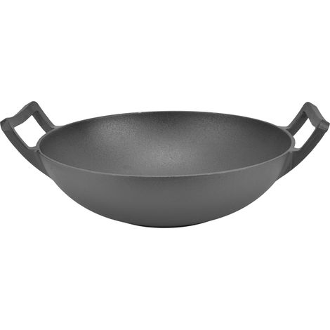 Dicke Grillpfanne aus Gusseisen ohne Antihaftbeschichtung (1/4)