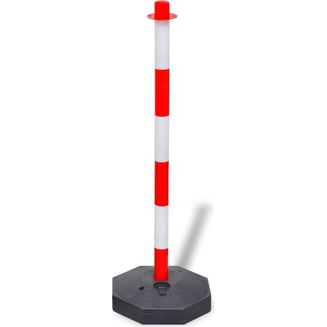 vidaXL Juego de barrera con postes con cadena de plástico 10 m (1/2)