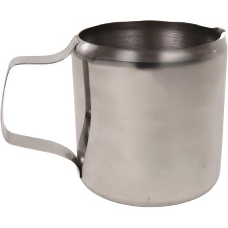 Carafe à lait, casserole à lait 300 ml, acier inoxydable avec finition miroir, mini casserole pour servir du lait ou de l'eau pour infusions, passe au lave-vaisselle, 7 cm de diamètre, (1/2)