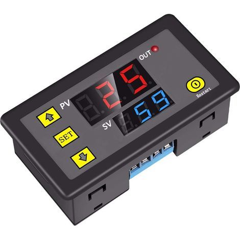Digital switching module, 12V 10A time delay relay, dual LED display, 0-999s control, for control panel (1/5)
