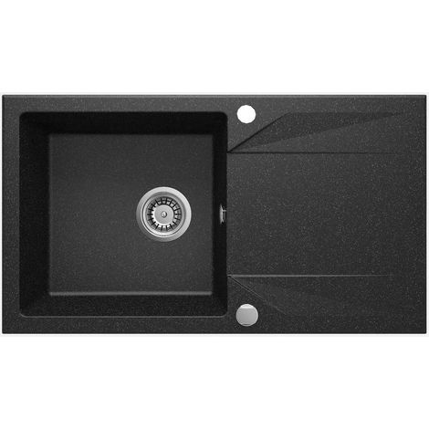 Lavello cucina in granito con 1 vasca e gocciolatoio 78x44 cm grafite - Kalo