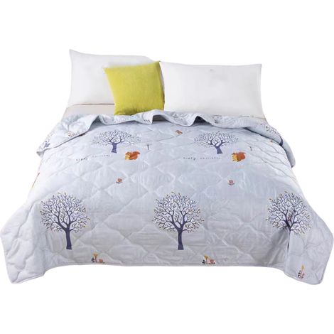 1 Couette été en coton lavé, respirante et absorbante, légère pour lit, canapé et voyage (1/5)