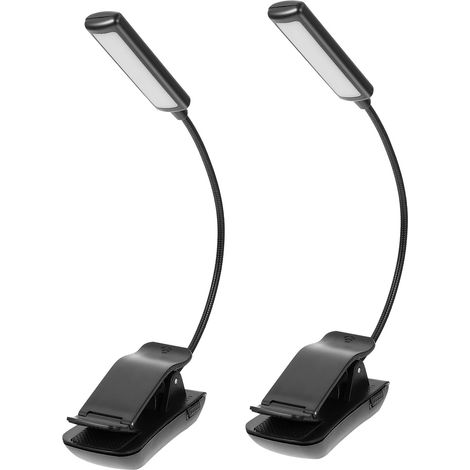 Holibanna 2 ensembles Lampe de Lecture LED Rechargeable à Clip (1/5)