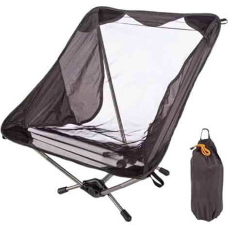 Faltbarer Picknick- und Campingstuhl – leicht, kompakt und extrem portabel, verstärktes Aluminium, 65 × 45 × 85 cm, anthrazitgrau