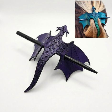 Bâtonnet à cheveux médiéval en forme de dragon, épingle à cheveux style viking pour femme Accessoire de cheveux dragon pour fêtes médiévales et festivals de la Renaissance (1/5)