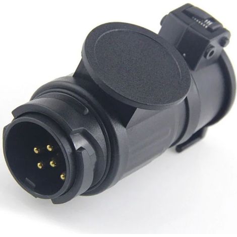 Adaptateur remorque 13 broches vers 7 broches – Connecteur étanche 12V pour camping-cars et remorques – Installation facile et sécurité anti-décrochage (1/5)